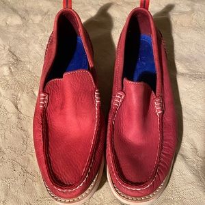 Red Soft Suede 9M Slip On Top Siders